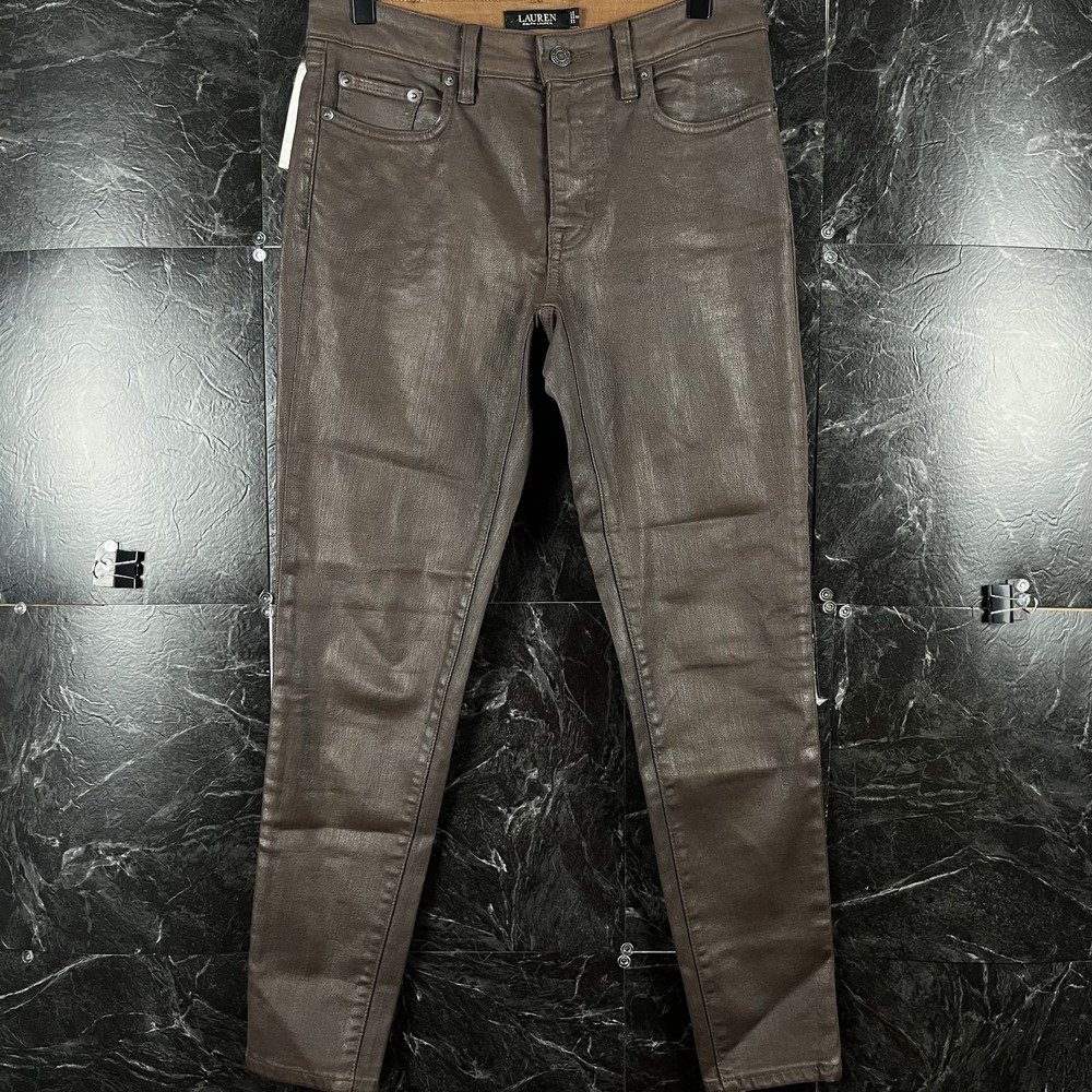 Polo Ralph Lauren Women's Brown Coated Slim Jeans Size 4 -New